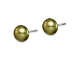 Rhodium Over Sterling Silver 7 Pairs 8-9mm Freshwater Cultured Pearl Stud Ear Set