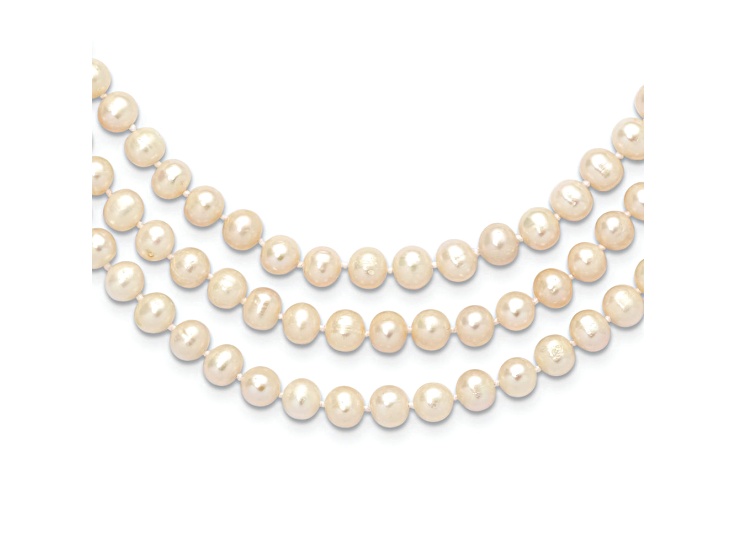 7-8mm White Freshwater Cultured Pearl 76-inch Slip-on Necklace