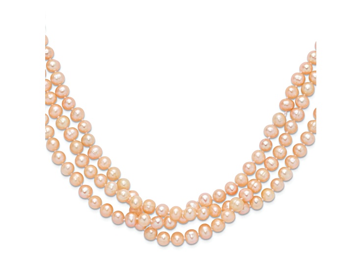 7-8mm Pink Freshwater Cultured Pearl 76-inch Slip-on Necklace