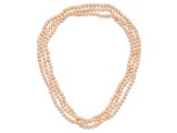 7-8mm Pink Freshwater Cultured Pearl 76-inch Slip-on Necklace