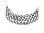 7-8mm Grey Freshwater Cultured Pearl 76-inch Slip-on Necklace