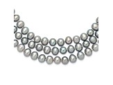 7-8mm Grey Freshwater Cultured Pearl 76-inch Slip-on Necklace