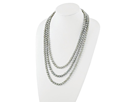 7-8mm Grey Freshwater Cultured Pearl 76-inch Slip-on Necklace
