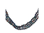 7-8mm Black Freshwater Cultured Pearl 76-inch Slip-on Necklace