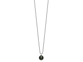 Rhodium Over Sterling Silver 9-10mm Teardrop Tahitian Saltwater Cultured Pearl Necklace