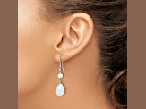 Sterling Silver Polished Baroque and Semi-Round Freshwater Cultured Pearl Dangle Earrings