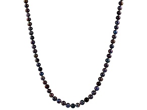 8-9mm Black Off-round Cultured Freshwater Pearl Endless Necklace