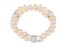 7-7.5mm White Cultured Freshwater Pearl Silver  Bracelet