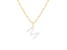 Letter M Initial Cultured Freshwater Pearl 18K Gold Over Sterling Silver Pendant With  18" Chain