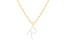 Letter R Initial Cultured Freshwater Pearl 18K Gold Over Sterling Silver Pendant With  18" Chain