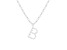 Letter B Initial Cultured Freshwater Pearl Rhodium Over Sterling Silver Pendant With  18" Chain