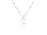 Letter G Initial Cultured Freshwater Pearl Rhodium Over Sterling Silver Pendant With  18" Chain