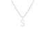 Letter S Initial Cultured Freshwater Pearl Rhodium Over Sterling Silver Pendant With  18" Chain
