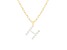 Letter H Initial Cultured Freshwater Pearl 18K Gold Over Sterling Silver Pendant With  18" Chain