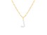 Letter J Initial Cultured Freshwater Pearl 18K Gold Over Sterling Silver Pendant With  18" Chain