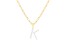 Letter K Initial Cultured Freshwater Pearl 18K Gold Over Sterling Silver Pendant With  18" Chain