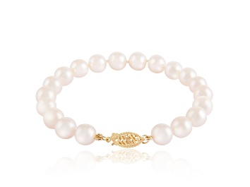 Picture of 14k Yellow gold 8-9mm Akoya Pearl bracelet