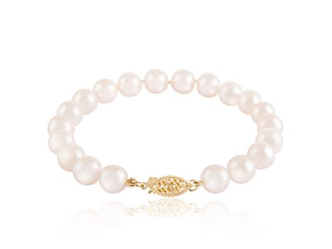 14k Yellow gold 8-9mm Akoya Pearl bracelet