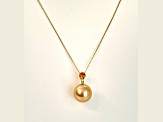 Golden South Sea Cultured Pearl With Diamonds and Sapphire 18k Yellow Gold Pendant