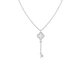 Mother of Pearl and Cubic Zirconia Rhodium Over Sterling Silver Pendant