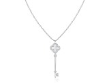 Mother of Pearl and Cubic Zirconia Rhodium Over Sterling Silver Pendant