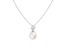 7-8mm White Cultured Freshwater Pearl Sterling Silver Pendant W/Chain