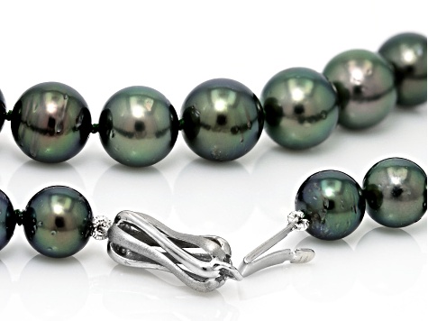 Peacock Tahitian Cultured Pearl 14k White Gold 16.5 Inch Strand ...