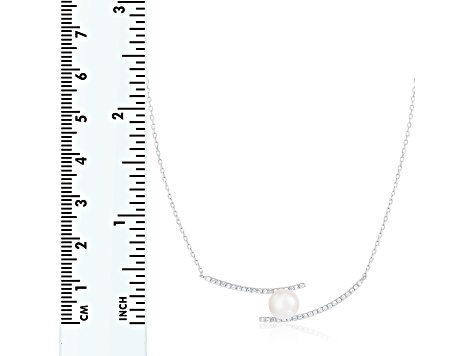 7.5-8mm White Cultured Freshwater Pearl Sterling Silver Necklace