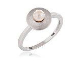 4-4.5mm White Cultured Freshwater Pearl 14K White Gold Ring