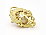 Golden South Sea Cultured Pearl With Diamonds 18k Yellow Gold Pendant