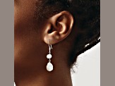 Sterling Silver Polished White Freshwater Cultured Pearl Dangle Earrings