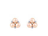 3.5-4mm pink cultured freshwater pearl rhodium over sterling silver earrings