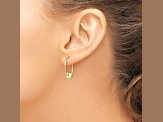 14K Yellow Gold 5-6mm White Semi-round Freshwater Cultured Pearl Polished Hoop Earrings