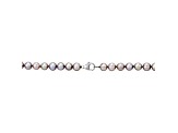 7-10mm Gray Freshwater Pearl with Crystal Accents Sterling Silver Strand Necklace