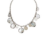 19mm Round White Mother-Of-Pearl Sterling Silver Drop Necklace