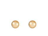 9-10mm Round Golden south sea earrings in 14k yellow gold