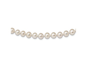 Picture of Rhodium Over Sterling Silver 6-7mm White Freshwater Cultured Pearl Necklace