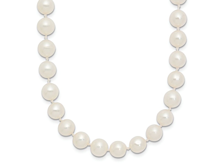 10k Yellow Gold 6-7mm White Near Round Freshwater Cultured Pearl 16 Inch Necklace