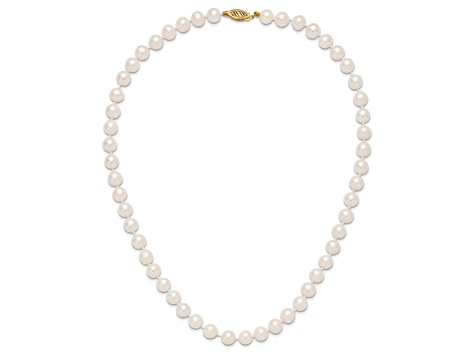 10K 2024 Gold Freshwater Pearl Necklace 16 inches