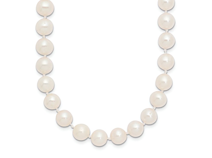 10k Yellow Gold 7-8mm White Near Round Freshwater Cultured Pearl 20 Inch Necklace
