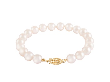 Picture of 14k Yellow gold 6-7mm Akoya Pearl bracelet