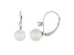 14k White Gold Leverback Earring with 7mm Freshwater Pearl and .10CT DTW