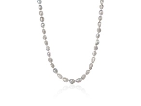 9-10mm Grey Cultured Freshwater Pearl endless Necklace