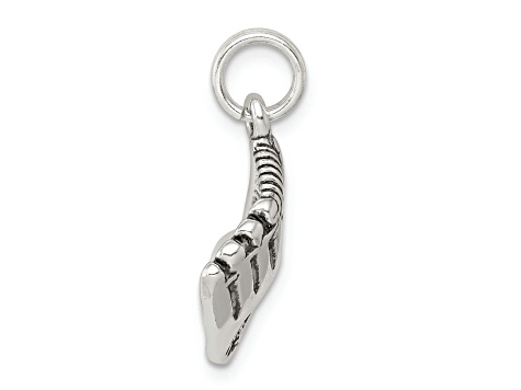 Sterling Silver Antiqued Baseball Glove with Simulated Pearl Charm