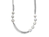 14-16mm Baroque White Freshwater Pearl Sterling Silver Station Necklace