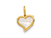 14K Yellow Gold Mother of Pearl Heart Pendant