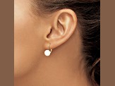 14K Yellow Gold 8-9mm White Button Freshwater Cultured Pearl Leverback Earrings