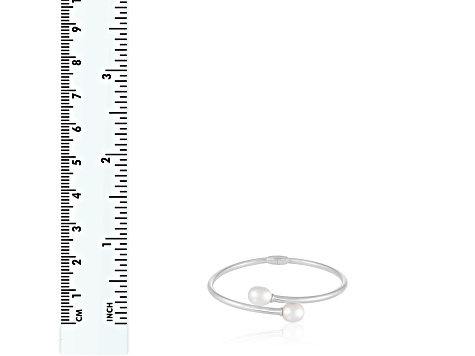 8.5-9mm White Cultured Freshwater Pearl Silver  Bracelet