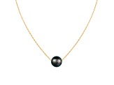 14k Yellow Gold 8mm Cultured Tahitian Pendant, 18"