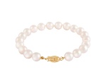14k Yellow gold 5-6mm Akoya Pearl bracelet